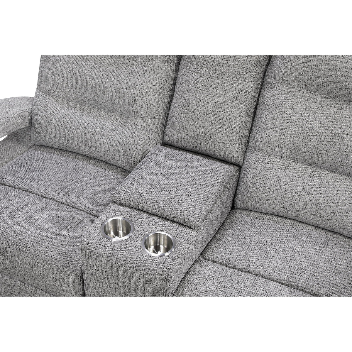 Isolde - Power Reclining Sofa, LED Lighting - Gray