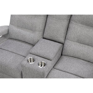 Isolde - Power Reclining Sofa, LED Lighting - Gray