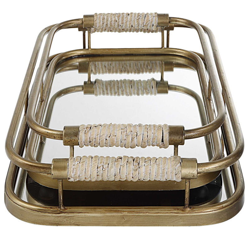 Rosea - Trays (Set of 2) - Brushed Gold