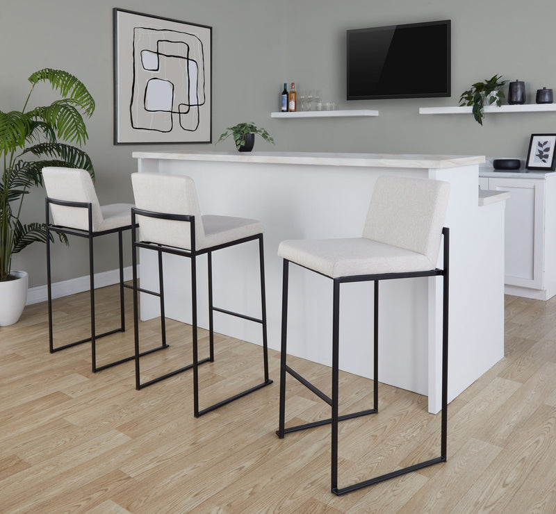 Lumi Source Fuji high back barstool with elegant contemporary design, featuring a sleek frame and comfortable seating for modern bars.