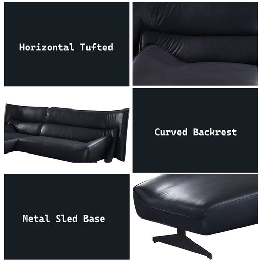 Maeko - Sectional Sofa - Dark Gray Top Grain Leather - R&R Furniture Gallery (Fountain Valley, CA)