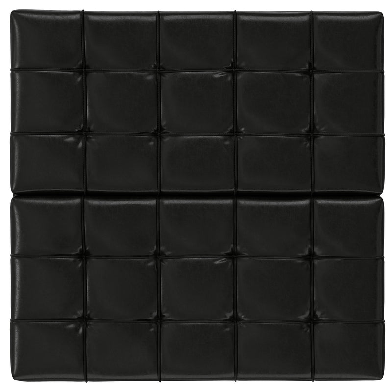 Harrison - Large Square Coffee Table Storage Ottoman - Black - R&R Furniture Gallery (Fountain Valley, CA)