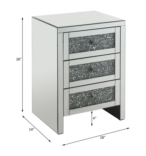 Noralie - 26" Accent Table With Faux Diamonds - Mirrored - R&R Furniture Gallery (Fountain Valley, CA)