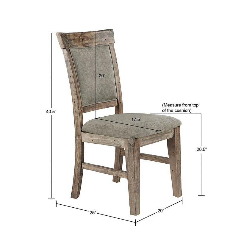 Dining Side Chair Set With Cushioned Back And Seat (Set of 2) - Weathered Gray / Natural - R&R Furniture Gallery (Fountain Valley, CA)