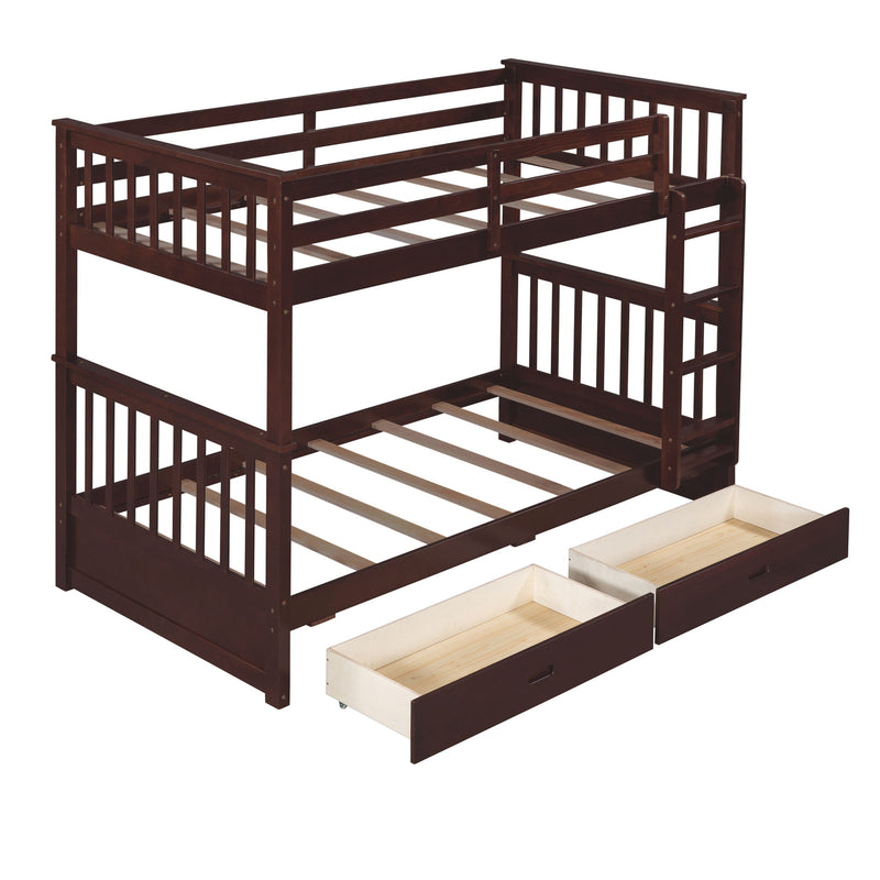 Bunk Bed With Ladders And 2 Storage Drawers - R&R Furniture Gallery (Fountain Valley, CA)