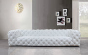 Dexter Transitional White Full Italian Leather Sofa — view 2