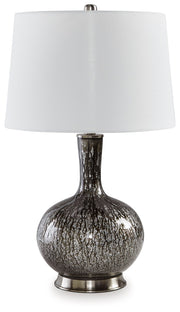 Tenslow - Glass Table Lamp - Antique Black - R&R Furniture Gallery (Fountain Valley, CA)