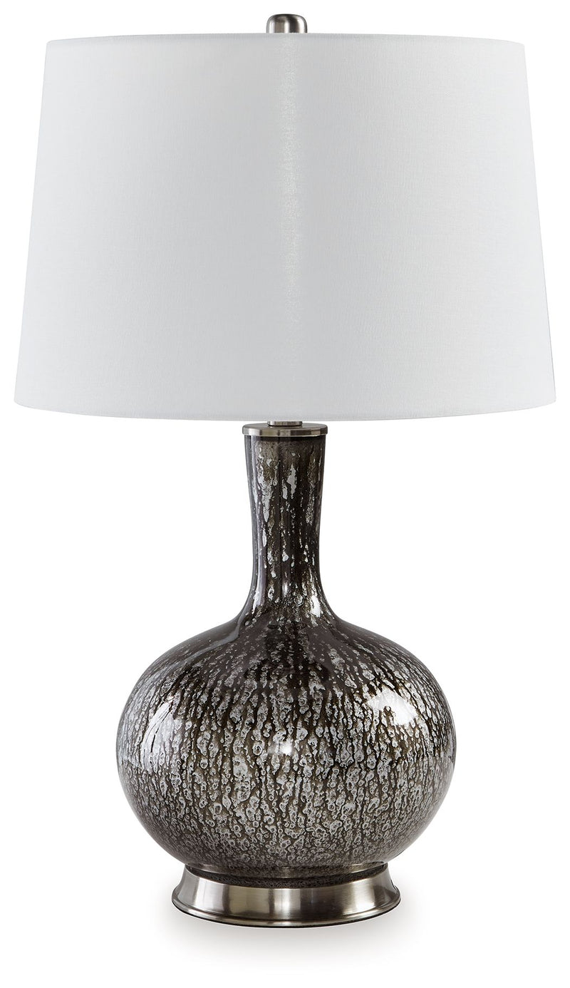 Tenslow - Glass Table Lamp - Antique Black - R&R Furniture Gallery (Fountain Valley, CA)