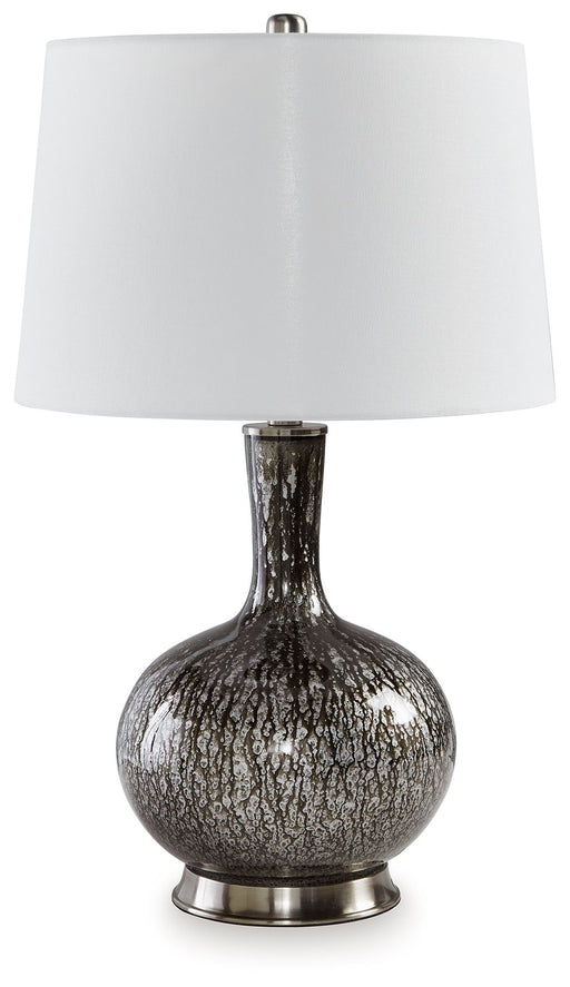 Tenslow - Glass Table Lamp - Antique Black - R&R Furniture Gallery (Fountain Valley, CA)