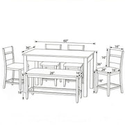 6 Piece Gathering Dining Set - R&R Furniture Gallery (Fountain Valley, CA)
