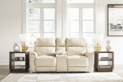 Dahlmoore - Dbl Power Reclining Loveseat With Console - Almond - R&R Furniture Gallery (Fountain Valley, CA)