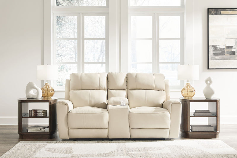 Dahlmoore - Dbl Power Reclining Loveseat With Console - Almond - R&R Furniture Gallery (Fountain Valley, CA)