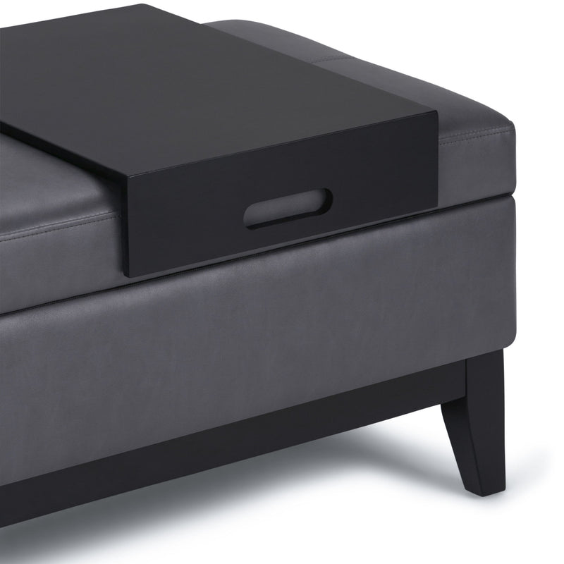 Oregon - Contemporary Storage Ottoman Bench With Tray - R&R Furniture Gallery (Fountain Valley, CA)