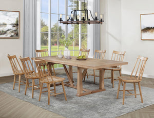 Middleton 9-piece Extension Leaf Dining Set Natural Brown