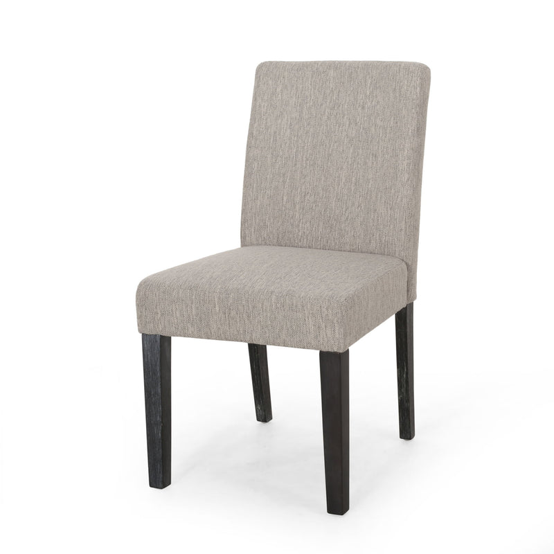 Contemporary Noble House dining chair with upholstered seat and tapered wooden legs, part of a stylish chair set.