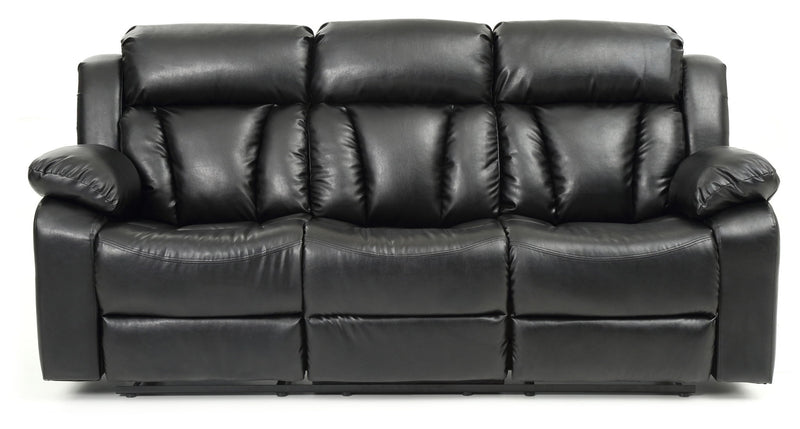 Elegant reclining sofa by Glory Furniture with plush cushions, perfect for leisure and relaxation in modern living rooms.