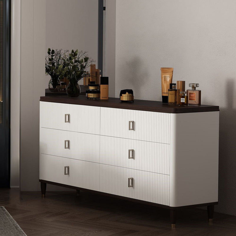 Carena - Dresser With Jewelry Tray - White & Brown - R&R Furniture Gallery (Fountain Valley, CA)