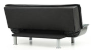 Glory Furniture Lionel sofa bed futon sofa with dark fabric upholstery, convertible for seating and sleeping.