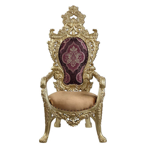 Bernadette - Arm Chair (Set of 2) - Pattern Fabric & Gold - R&R Furniture Gallery (Fountain Valley, CA)