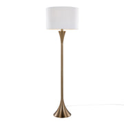 Lumi Source Lenuxe contemporary floor lamp with sleek design and adjustable arm, standing on a modern living room floor.