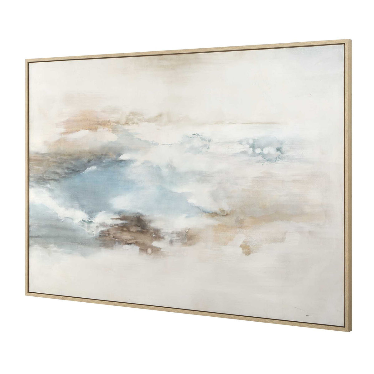 Chasing Blue - Coastal Canvas Art - Blue / Brown / Gray / White