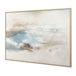 Chasing Blue - Coastal Canvas Art - Blue / Brown / Gray / White