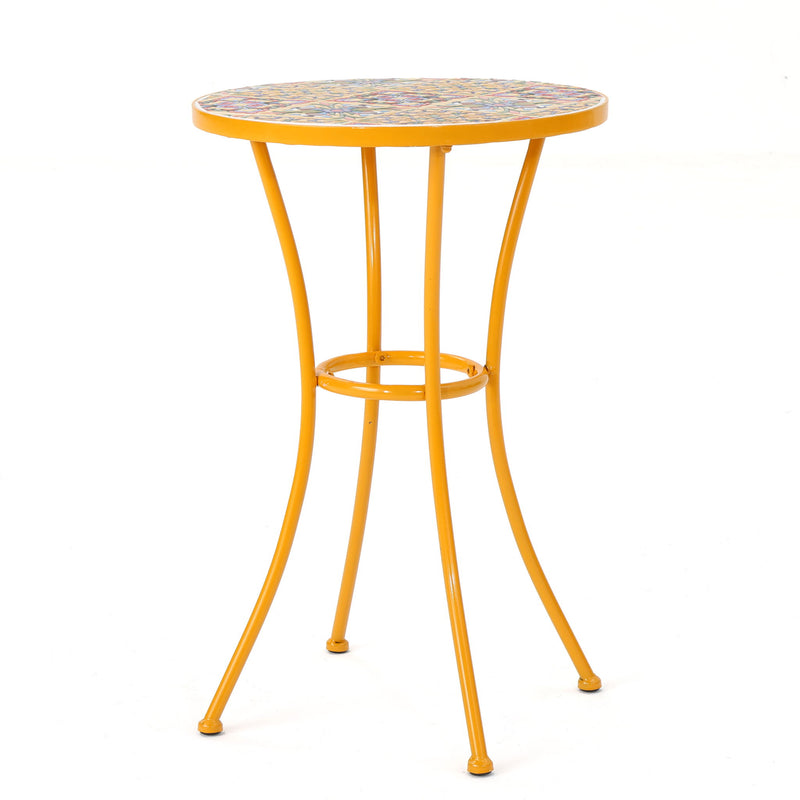 Outdoor Side Table With Tile Mosaic Table Top - Yellow - R&R Furniture Gallery (Fountain Valley, CA)