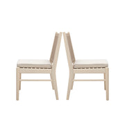 Cordoba - Dining Chair (Set of 2) With Acacia Wood Frame And Water Repellent Fabric - Beige / Yellow - R&R Furniture Gallery (Fountain Valley, CA)