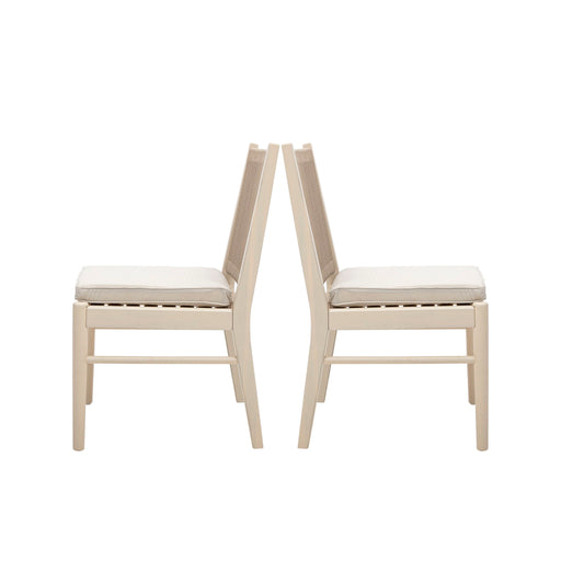 Cordoba - Dining Chair (Set of 2) With Acacia Wood Frame And Water Repellent Fabric - Beige / Yellow - R&R Furniture Gallery (Fountain Valley, CA)