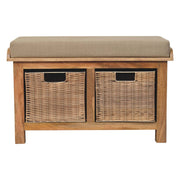 Rattan Basket Linen Bench - Brown - R&R Furniture Gallery (Fountain Valley, CA)