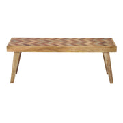 Artisan - Handcrafted Mango Wood Bench Rustic Boho Style - Natural - R&R Furniture Gallery (Fountain Valley, CA)