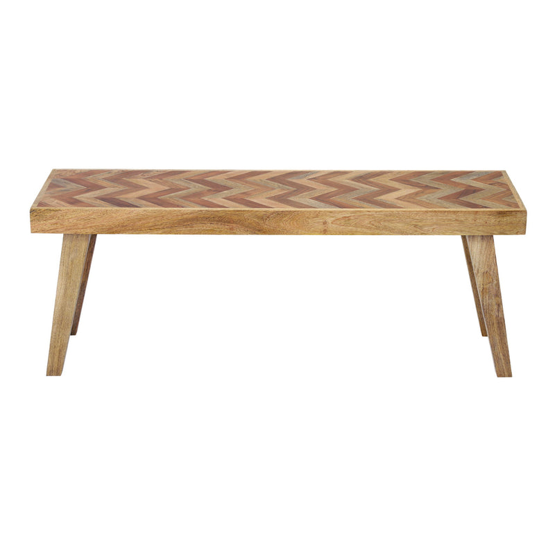 Artisan - Handcrafted Mango Wood Bench Rustic Boho Style - Natural - R&R Furniture Gallery (Fountain Valley, CA)