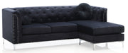 Glory Furniture Pompano Micro Suede Sofa Chaise in beige, stationary sectional with plush cushions and sleek design.