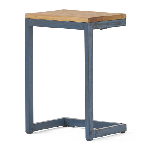 Small C Shaped End Table With Iron Base And Fir Wood Top - Black - R&R Furniture Gallery (Fountain Valley, CA)