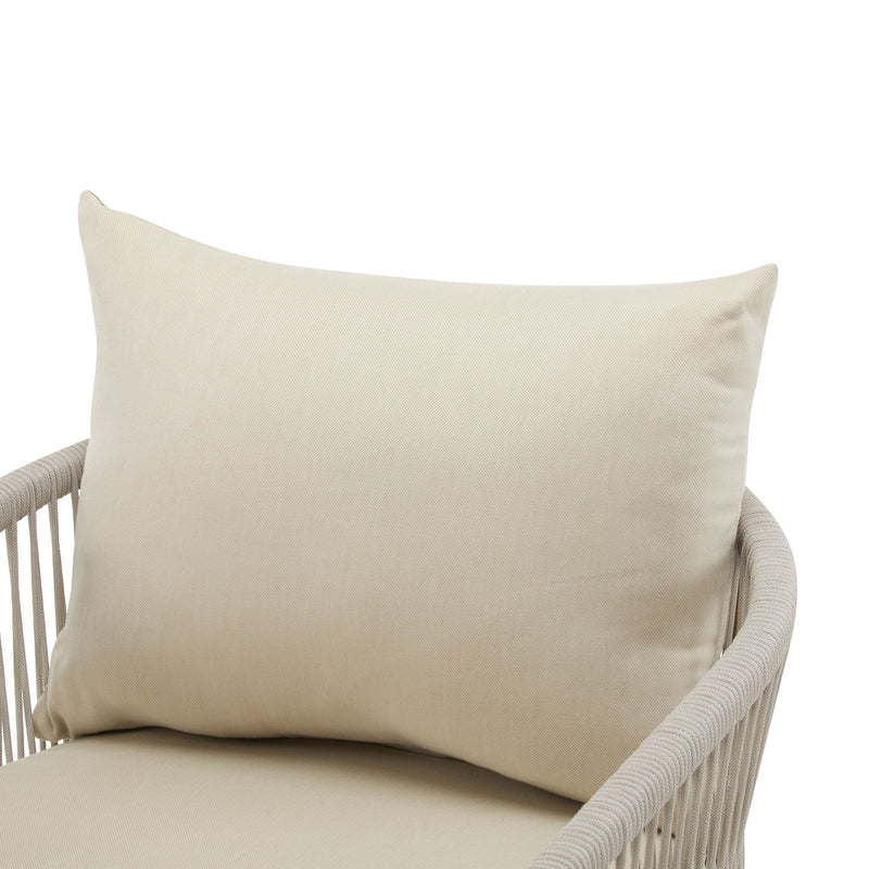 Modern Curved Aluminum Lounge Chair With Stylish Rope Weave Design And Cushioned Comfort For Outdoor - R&R Furniture Gallery (Fountain Valley, CA)