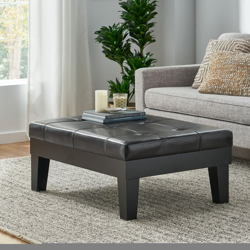 Chatham - Ottoman With Drawer Leather Storage Solution - Dark Coffee - R&R Furniture Gallery (Fountain Valley, CA)