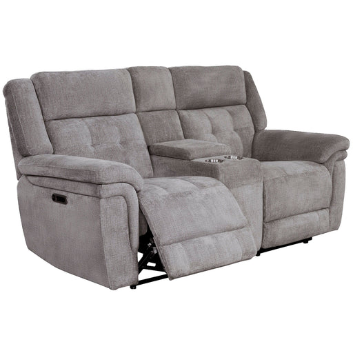 Richland - Power Reclining Console Loveseat - Bristol Gray - R&R Furniture Gallery (Fountain Valley, CA)