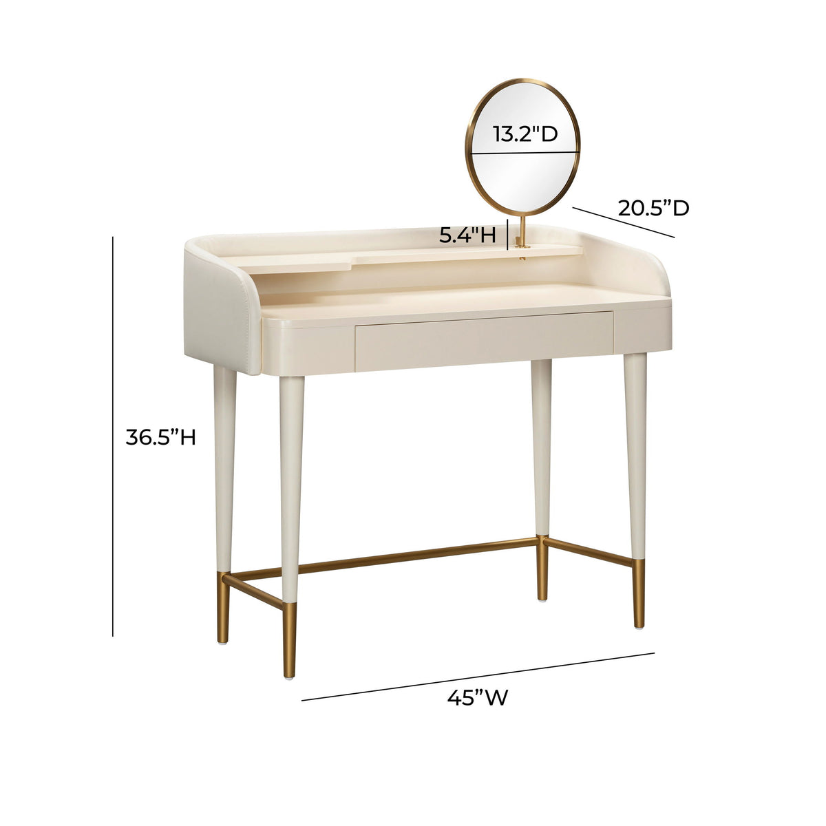 Penelope - Vegan Leather Wrapped Vanity Desk - R&R Furniture Gallery (Fountain Valley, CA)