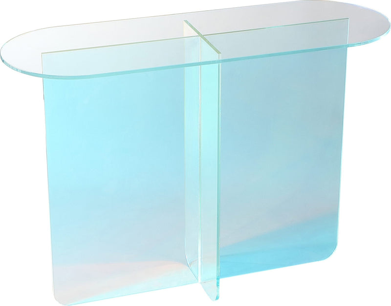 Fomo Console Table in Iridescent Glass