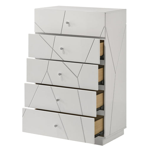 Esther - Chest - White / Silver - R&R Furniture Gallery (Fountain Valley, CA)