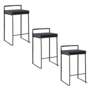 Lumi Source Fuji contemporary style stackable counter stool set with sleek modern design and wooden legs.