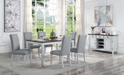 Lanton - Dining Table - Natural Marble & Antique White - R&R Furniture Gallery (Fountain Valley, CA)