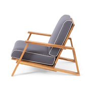 Noble House outdoor patio lounge chair with armrests and plush cushions, ideal for outdoor relaxation and entertaining.