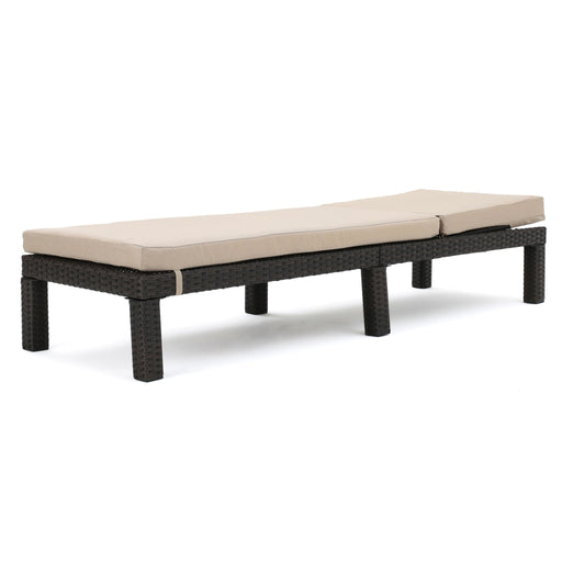 Puerta - Chaise Lounge Frame Cushion Outdoor Wicker Iron - Beige / Dark Brown - R&R Furniture Gallery (Fountain Valley, CA)