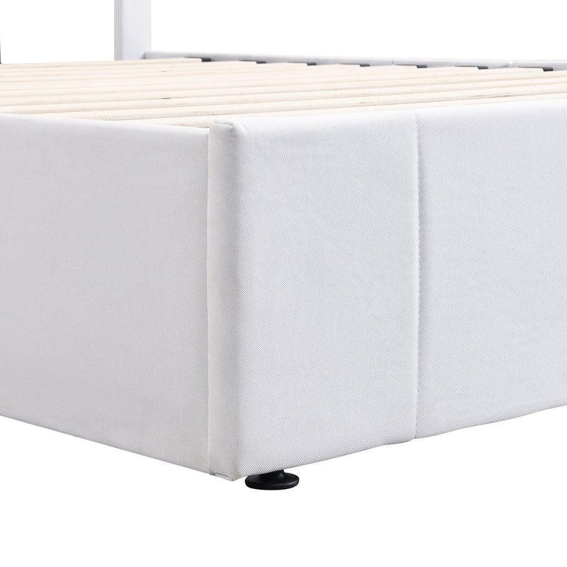 Elegant Upholstered Platform Bed With Hydraulic Storage System - R&R Furniture Gallery (Fountain Valley, CA)