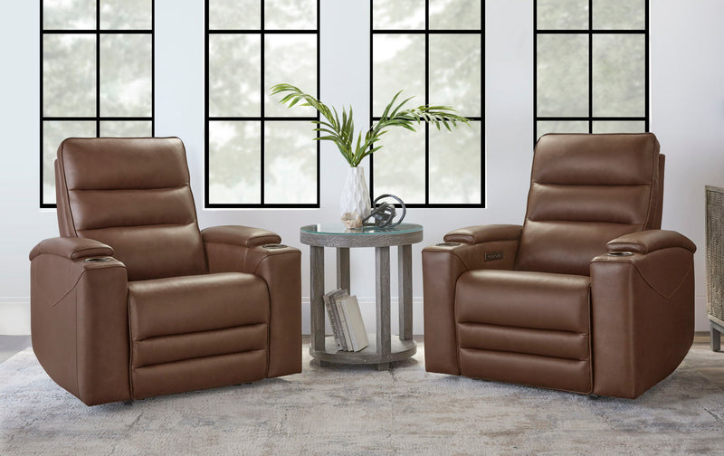Parker Living Nexus Power Zero Gravity Recliner chair set with plush cushions and adjustable footrest in a modern design.