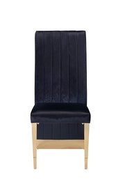 Keisha - Modern Black Velvet and Gold Dining Chair Set of 2 — view 2