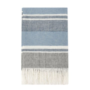 Classic Home Lima throw in Capri Blue and dark gray, soft woven blanket with a cozy, stylish design perfect for home decor.