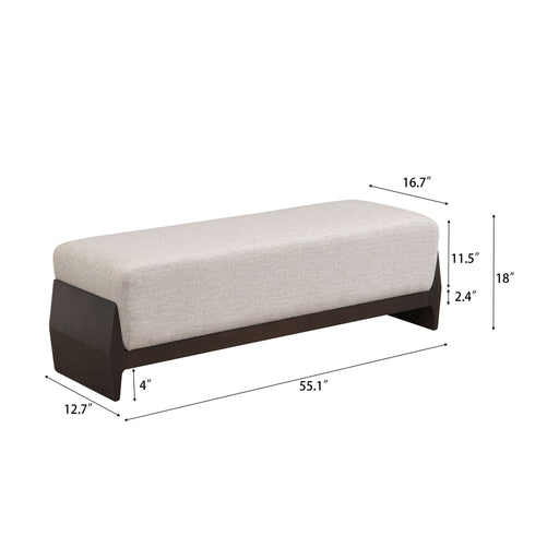 Bench With Thick Soft Cushions For 3 People - Brown / Beige - R&R Furniture Gallery (Fountain Valley, CA)