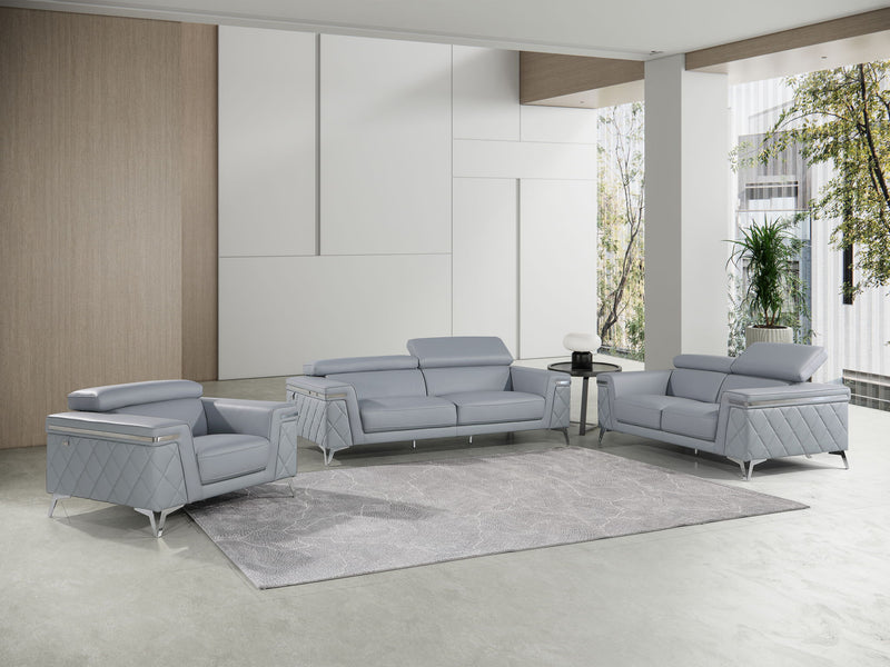 1140 - Top Grain Italian Leather Living Room Set - Black - R&R Furniture Gallery (Fountain Valley, CA)